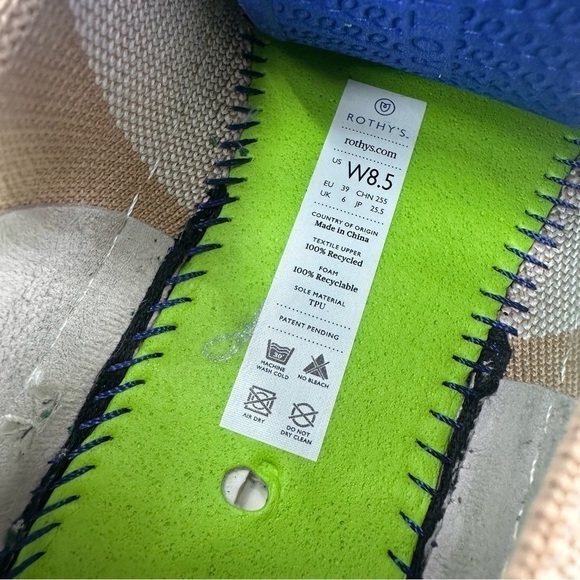 Rothy’s Birch Stripe Sneakers Size 8.5 - Picture 3 of 6